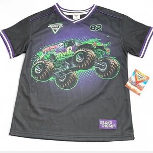 Grave Digger Monster Jam Jersey in Black and Purple